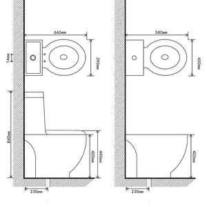 Toiletten & Bidet Set Weiß Keramik