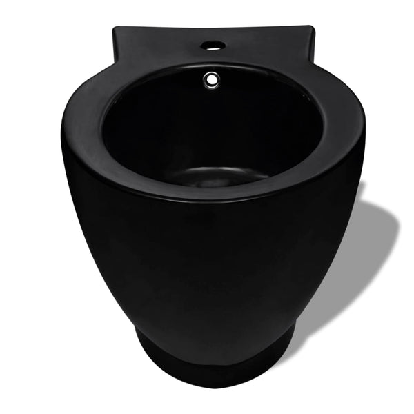 vidaXL Ensemble WC et bidet en céramique noir