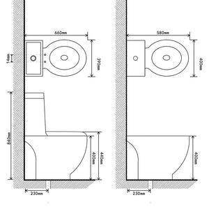 Keramik-WC & Bidet-Set Schwarz
