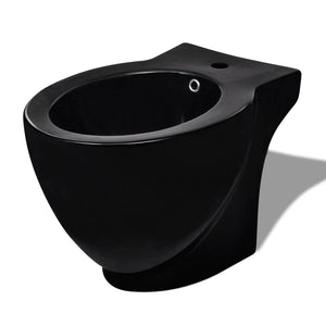 vidaXL Ensemble WC et bidet en céramique noir