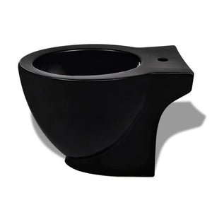vidaXL Ensemble WC et bidet en céramique noir