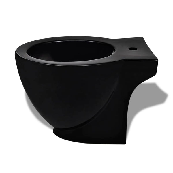 vidaXL Ensemble WC et bidet en céramique noir