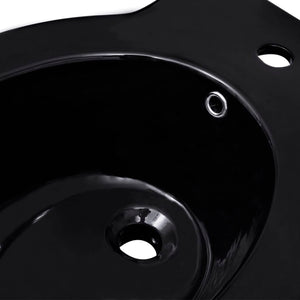 vidaXL Ensemble WC et bidet en céramique noir