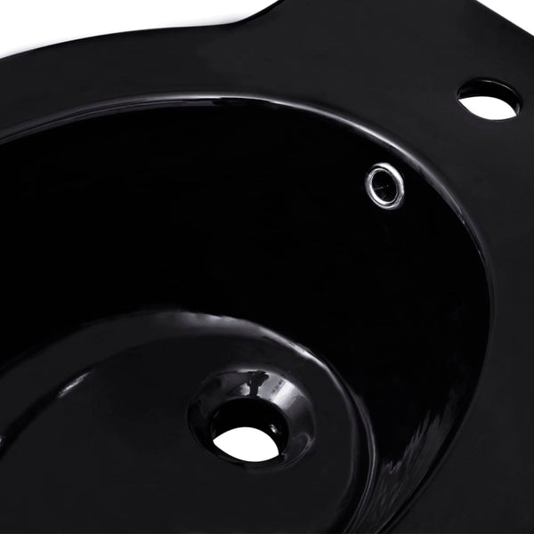 vidaXL Ensemble WC et bidet en céramique noir