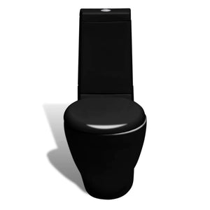 vidaXL Ensemble WC et bidet en céramique noir