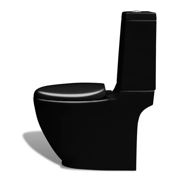 vidaXL Ensemble WC et bidet en céramique noir