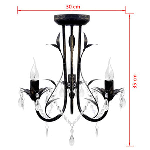 Art Nouveau Deckenlampe mit Kristallperlen