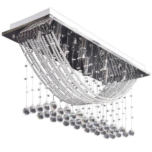 Plafonnier blanc avec perles de verre étincelantes 8 x G9 29 cm