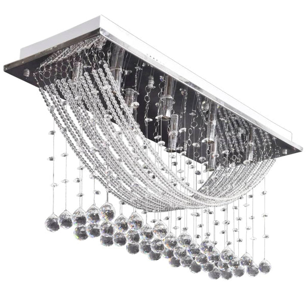 Plafonnier blanc avec perles de verre étincelantes 8 x G9 29 cm