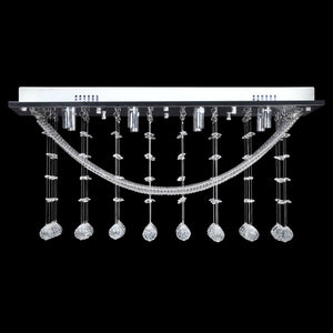 Plafonnier blanc avec perles de verre étincelantes 8 x G9 29 cm