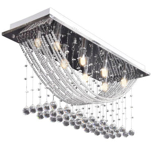 Plafonnier blanc avec perles de verre étincelantes 8 x G9 29 cm