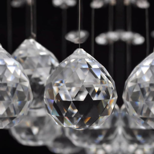 Plafonnier blanc avec perles de verre étincelantes 8 x G9 29 cm