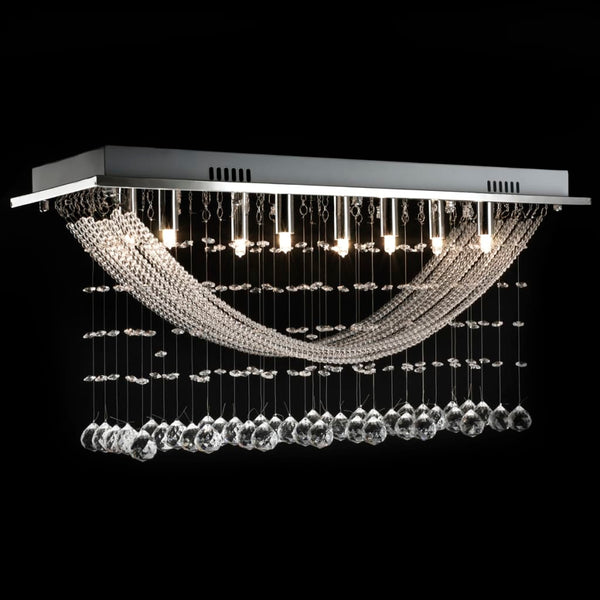 Plafonnier blanc avec perles de verre étincelantes 8 x G9 29 cm