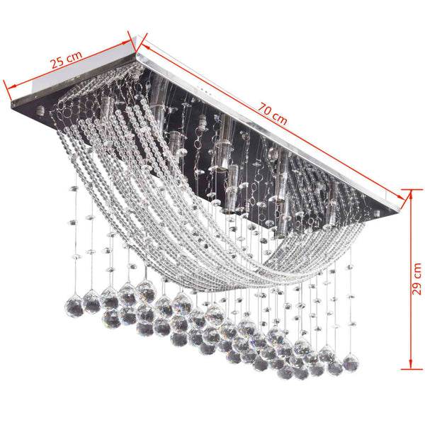 Plafonnier blanc avec perles de verre étincelantes 8 x G9 29 cm