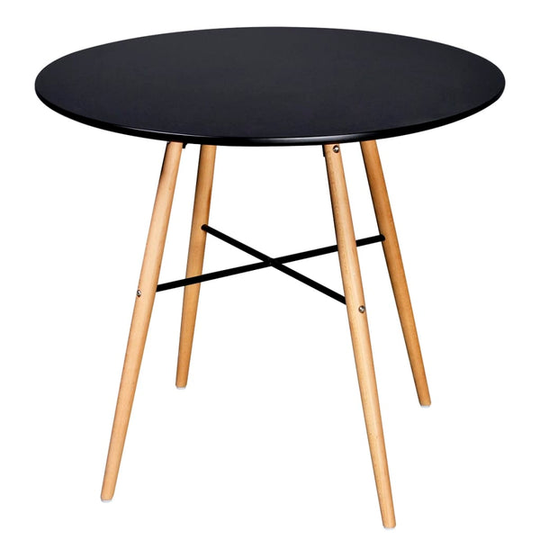 vidaXL Table de salle à manger MDF Ronde Noir