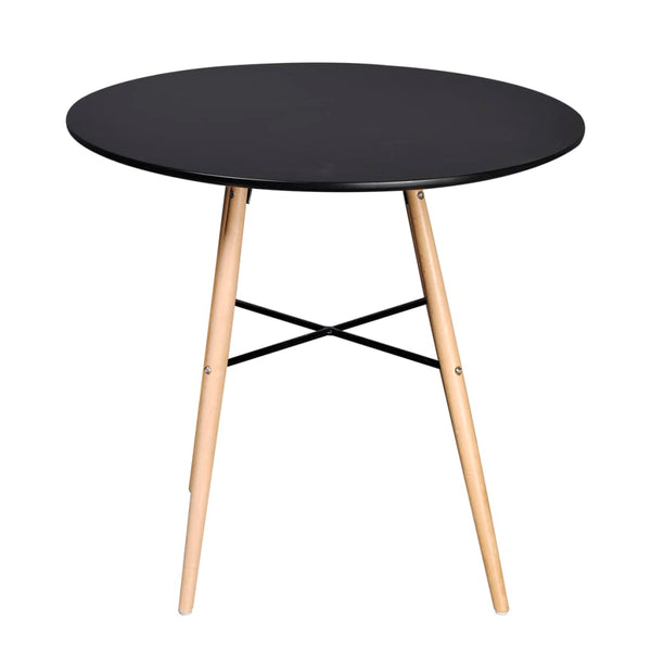 vidaXL Table de salle à manger MDF Ronde Noir