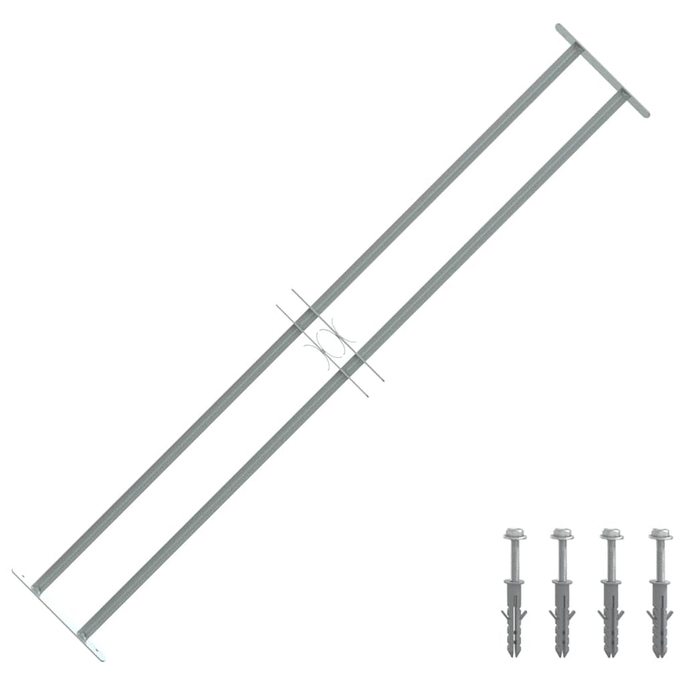 Fenstergitter Verstellbar mit 2 Querstäben 1000-1500 mm