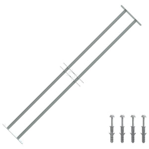 Fenstergitter Verstellbar mit 2 Querstäben 1000-1500 mm