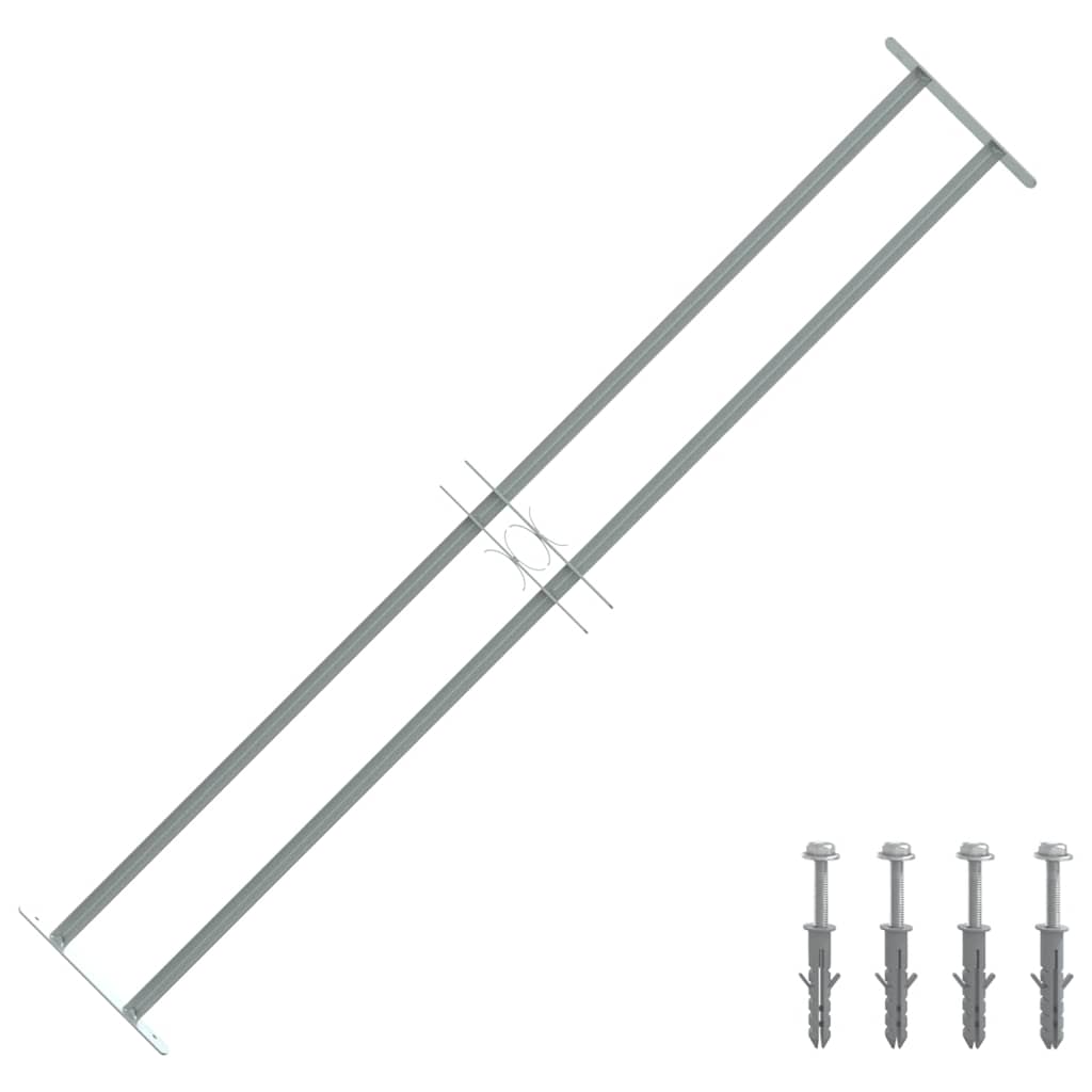 Fenstergitter Verstellbar mit 2 Querstäben 1000-1500 mm