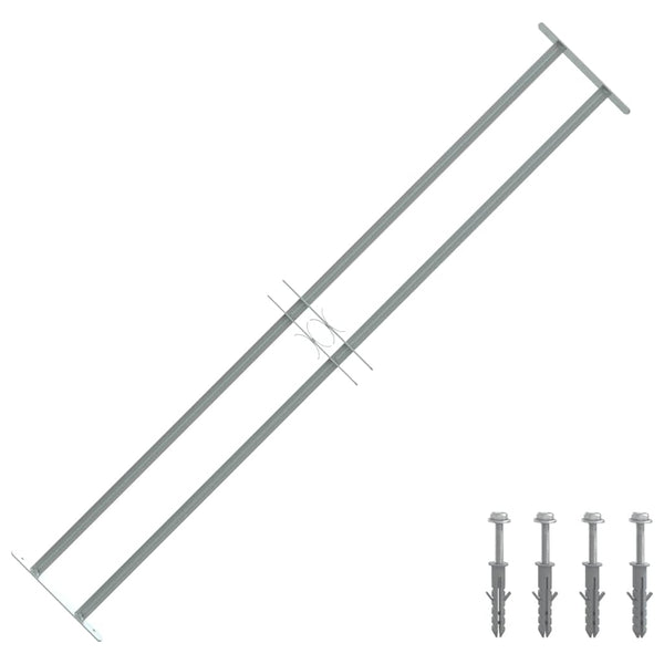 Fenstergitter Verstellbar mit 2 Querstäben 1000-1500 mm