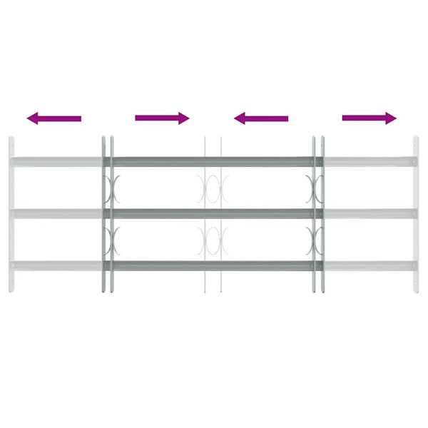 Fenstergitter Verstellbar mit 3 Querstäben 700-1050 mm
