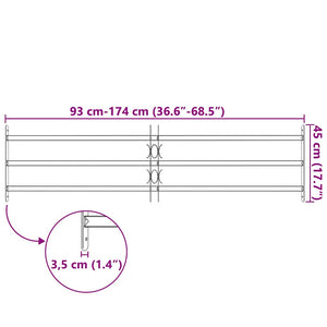 Fenstergitter Verstellbar mit 3 Querstäben 1000-1500 mm