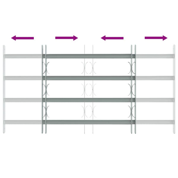 Fenstergitter Verstellbar mit 4 Querstäben 700-1050 mm
