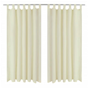Vorhänge Gardinen aus Satin 2-teilig 140 x 225 cm Creme