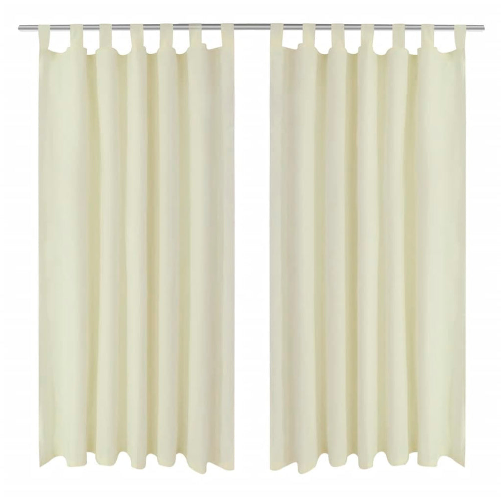 Vorhänge Gardinen aus Satin 2-teilig 140 x 225 cm Creme
