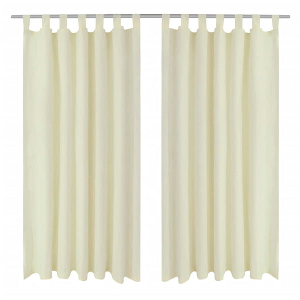 Vorhänge Gardinen aus Satin 2-teilig 140 x 225 cm Creme