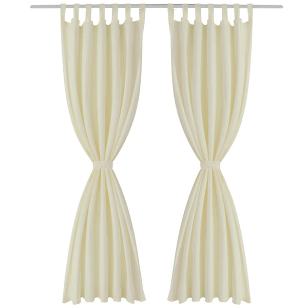 Vorhänge Gardinen aus Satin 2-teilig 140 x 225 cm Creme