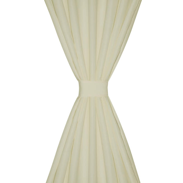 Vorhänge Gardinen aus Satin 2-teilig 140 x 225 cm Creme