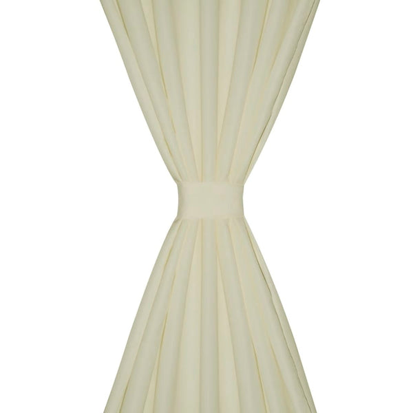Vorhänge Gardinen aus Satin 2-teilig 140 x 245 cm Creme