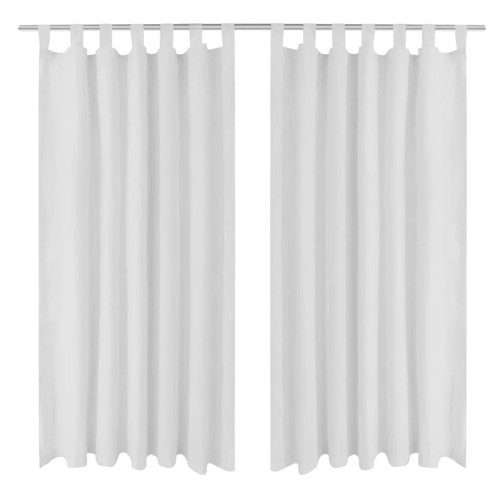 Vorhänge Gardinen aus Satin 2-teilig 140 x 175 cm Weiß