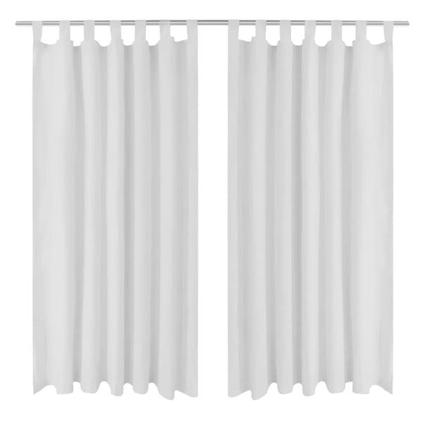 Vorhänge Gardinen aus Satin 2-teilig 140 x 175 cm Weiß