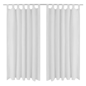 Vorhänge Gardinen aus Satin 2-teilig 140 x 175 cm Weiß