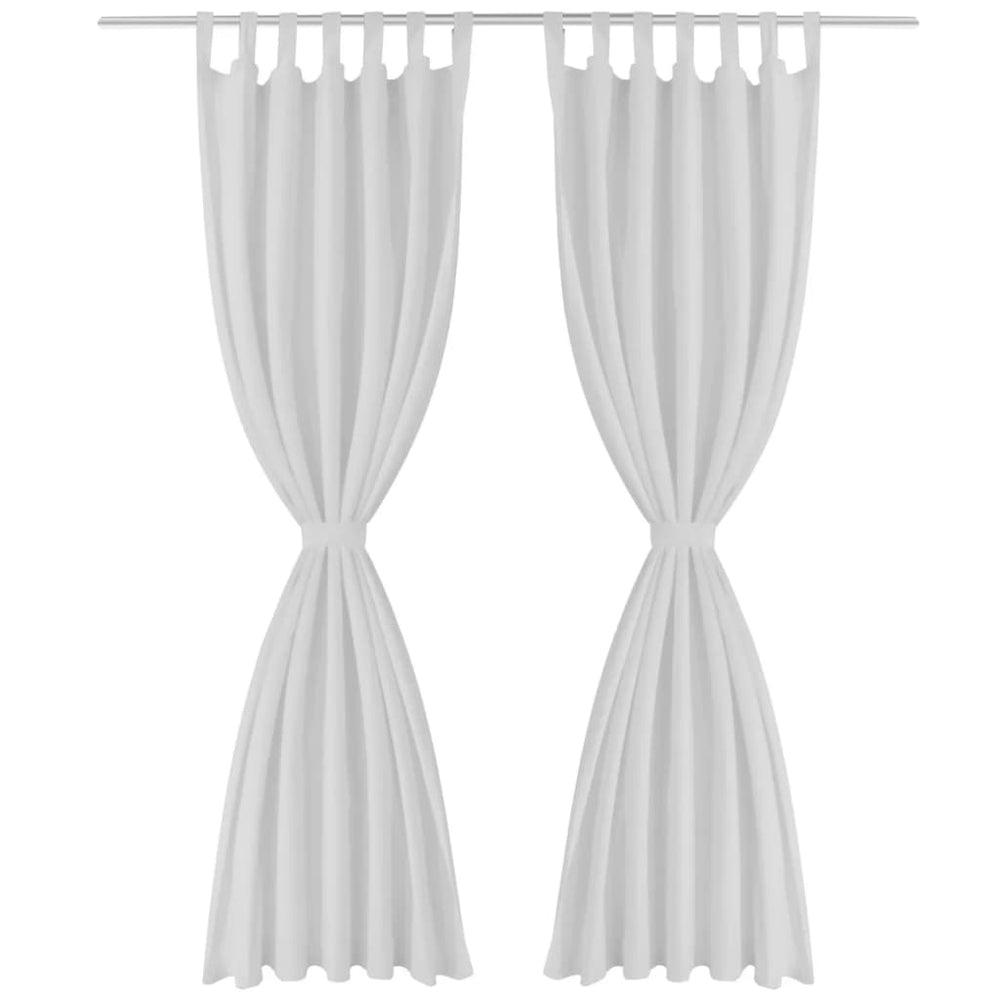 Vorhänge Gardinen aus Satin 2-teilig 140 x 175 cm Weiß