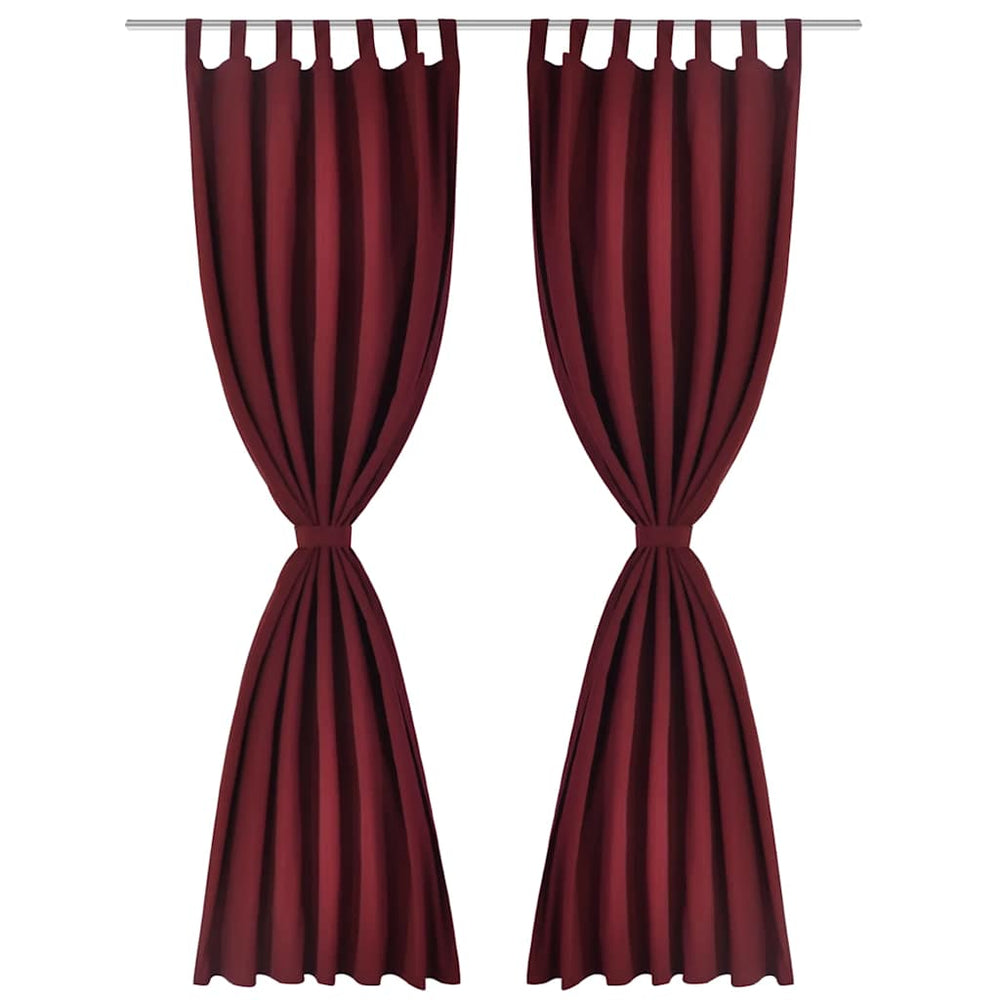 Vorhänge Gardinen aus Satin 2-teilig 140 x 175 cm Dunkelrot