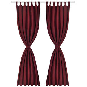 Vorhänge Gardinen aus Satin 2-teilig 140 x 175 cm Dunkelrot