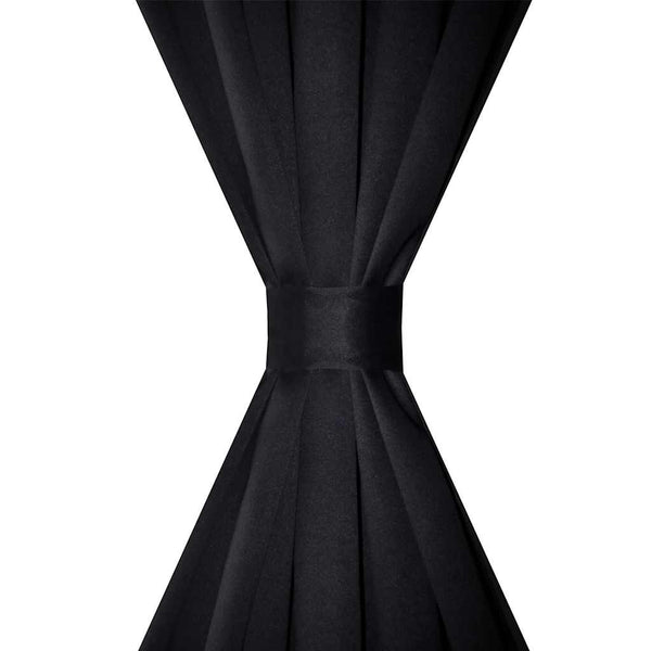 Verdunkelungs-Vorhänge mit Schlaufen 135 x 245 cm Schwarz blackout