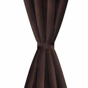 Verdunkelungs-Vorhänge mit Metallringen 135 x 245 cm Braun blackout