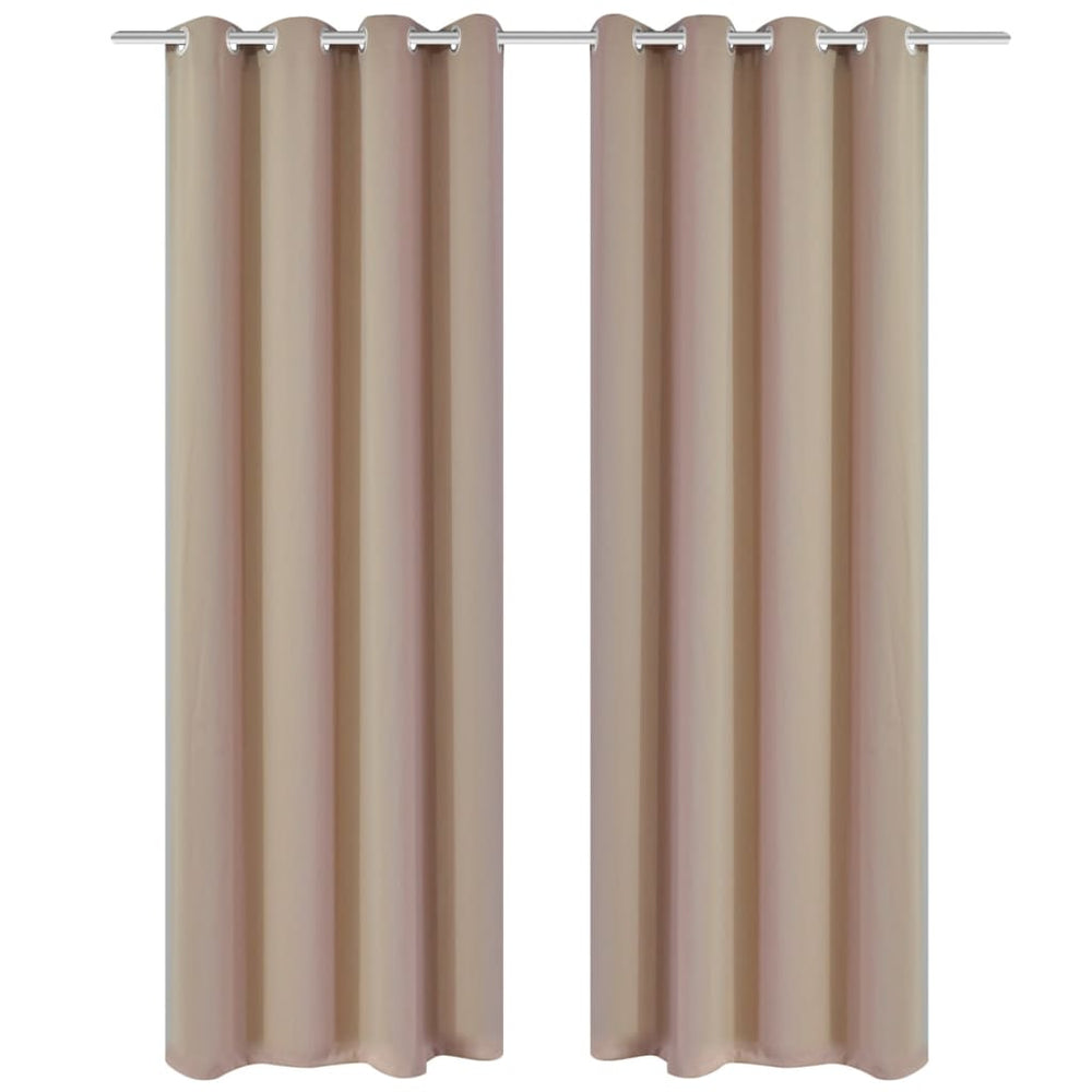 Verdunkelungs-Vorhänge mit Metallringen 135 x 245 cm Creme blackout