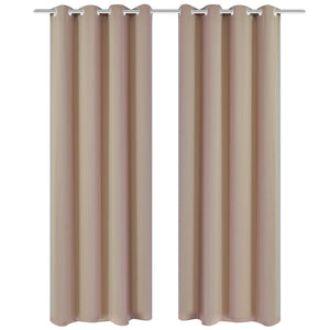 Verdunkelungs-Vorhänge mit Metallringen 135 x 245 cm Creme blackout