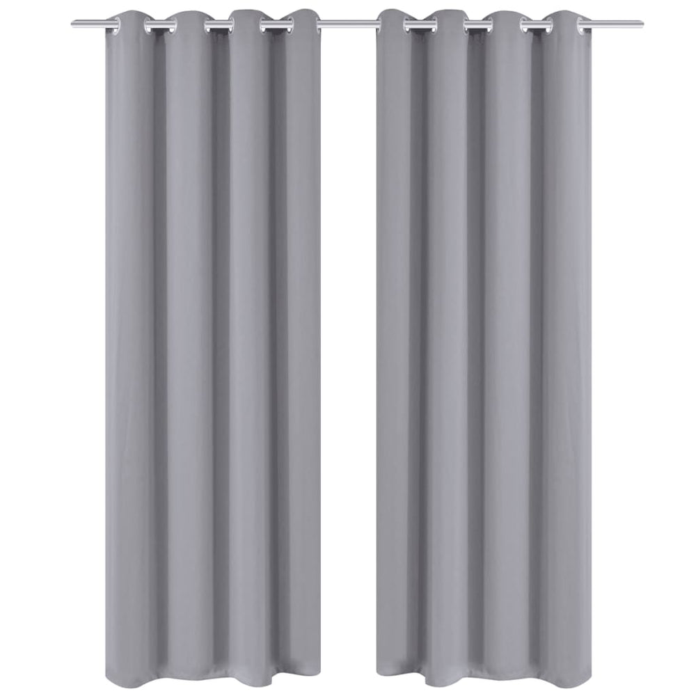 Verdunkelungs-Vorhänge mit Metallringen 135 x 245 cm Grau blackout