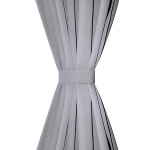 2 Stk. Grau Verdunkelungs-Vorhänge mit Schlitzkopf 135 x 245 cm