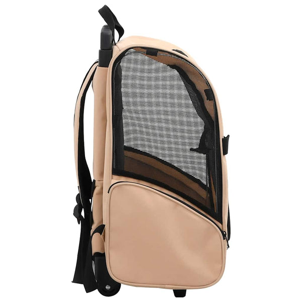 Trolley für Haustiere 3-in-1 Faltbar Beige
