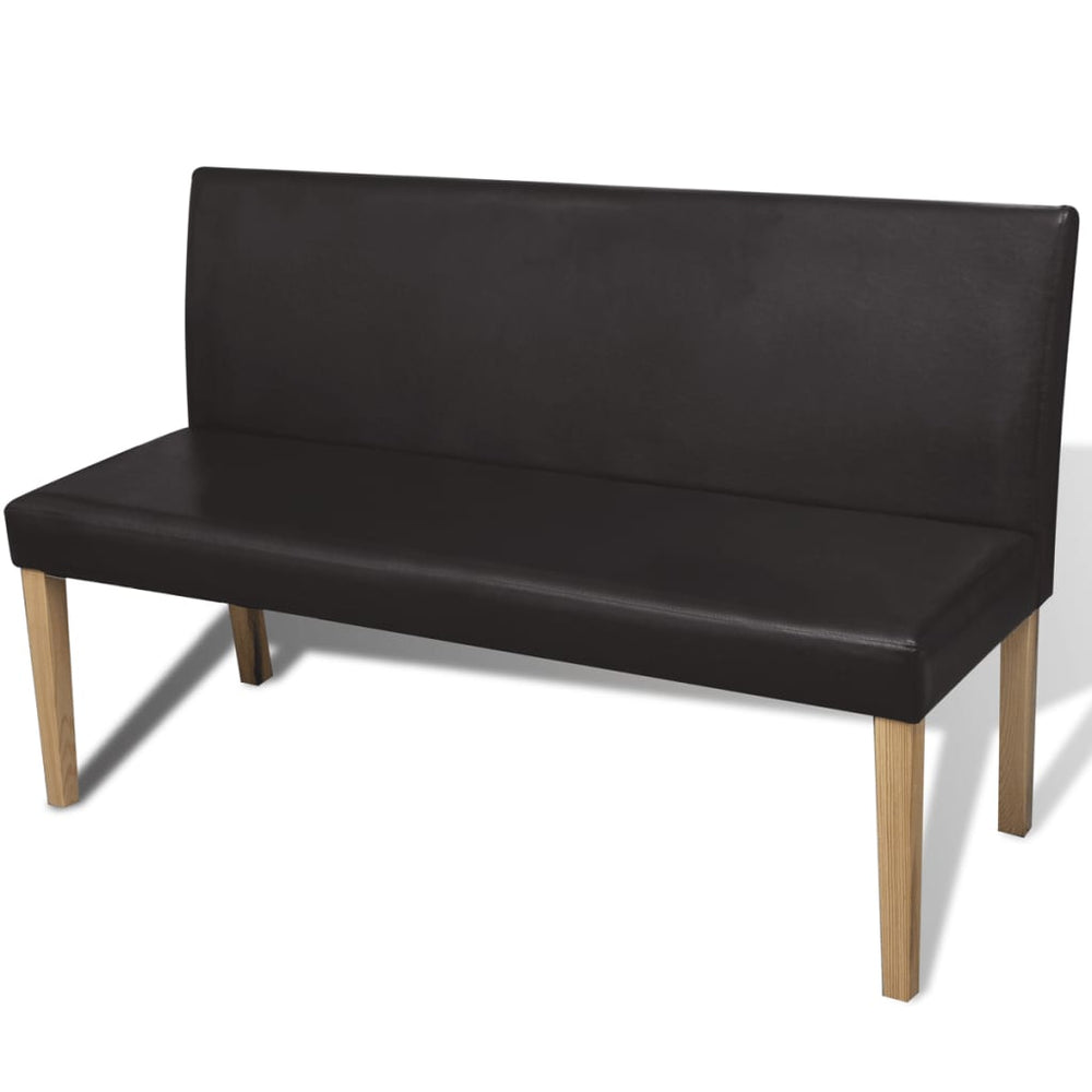 Dunkelbraune Sitzbank Kunstleder 139,5 cm