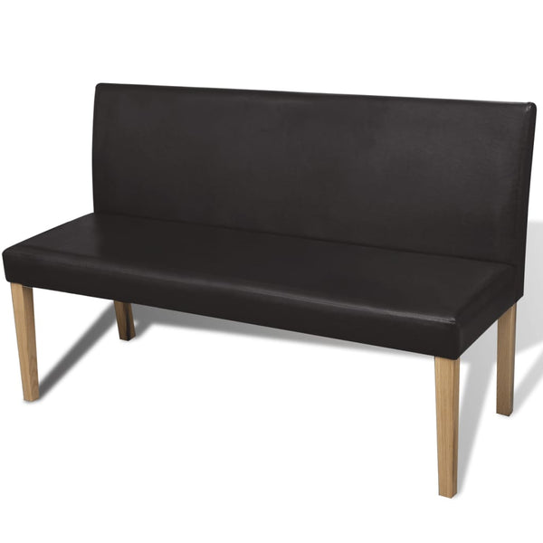 Dunkelbraune Sitzbank Kunstleder 139,5 cm