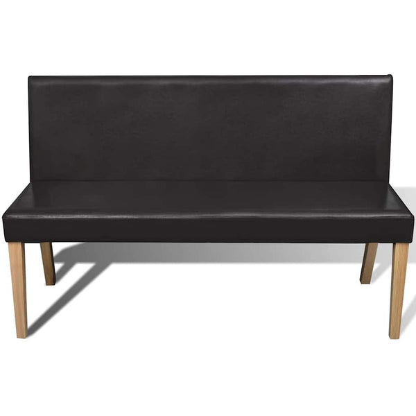 Dunkelbraune Sitzbank Kunstleder 139,5 cm