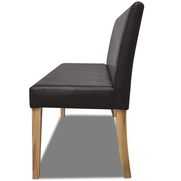 Dunkelbraune Sitzbank Kunstleder 139,5 cm